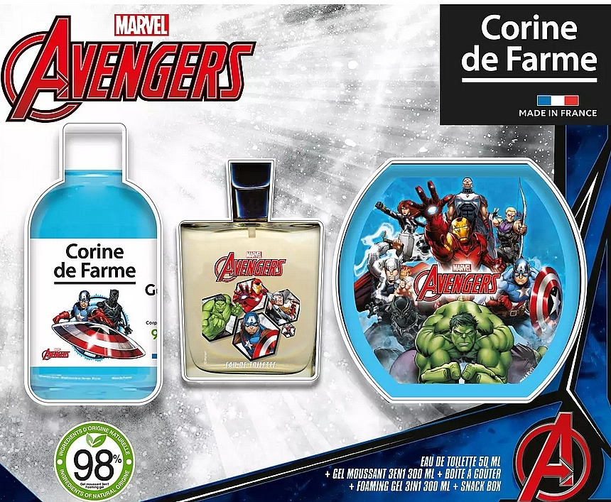 Corine De Farme Avengers - Zestaw (edt/50ml + sh/gel/300ml + acc/1pc) — Zdjęcie N1