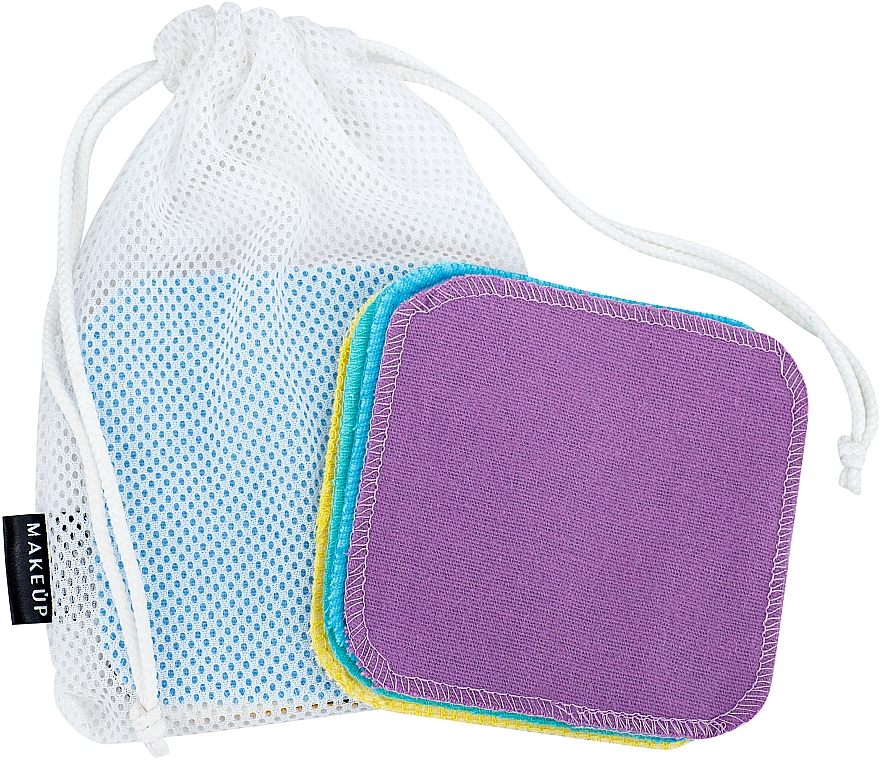 Gąbki wielokrotnego użytku do demakijażu w woreczku do prania ToFace - MAKEUP Remover Sponge Set Multicolour & Reusable — Zdjęcie N1