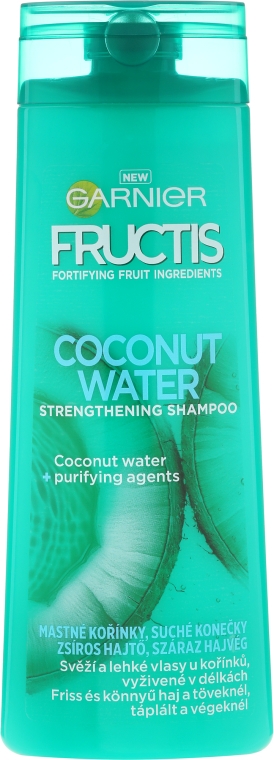 Wzmacniający szampon do włosów z wodą kokosową - Garnier Fructis Coconut Water