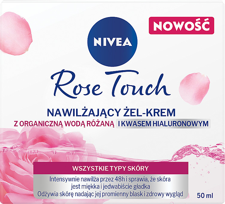 Różany krem-żel nawilżający do twarzy - Nivea Rose Touch Moisturizing Gel Cream