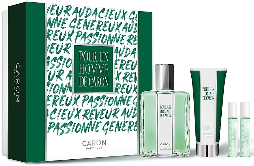 Caron Pour Un Homme de Caron - Zestaw (edt/125ml + edt/5ml + edp/5ml + sh/gel/75ml) — Zdjęcie N1