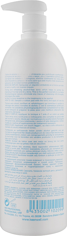 Tonik nawilżający do skóry normalnej i suchej - Keenwell Premier Basic Tonico Hidratante — Zdjęcie N2