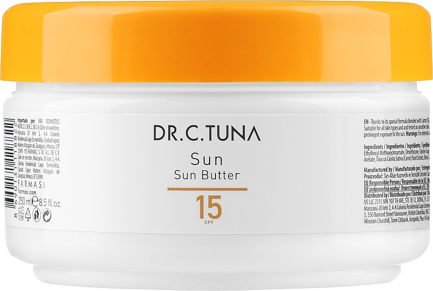 Olejek do opalania - Farmasi Dr. C. Tuna Sun Butter SPF15 — Zdjęcie N1