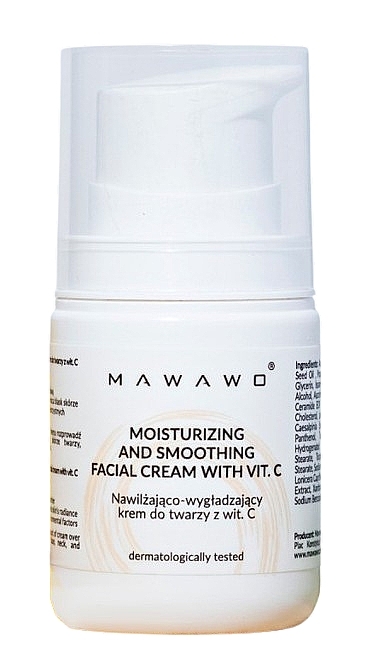 Nawilżający i wygładzający krem do twarzy z witaminą C - Mawawo Moisturizing And Smoothing Facial Cream With Vit. C — Zdjęcie N1