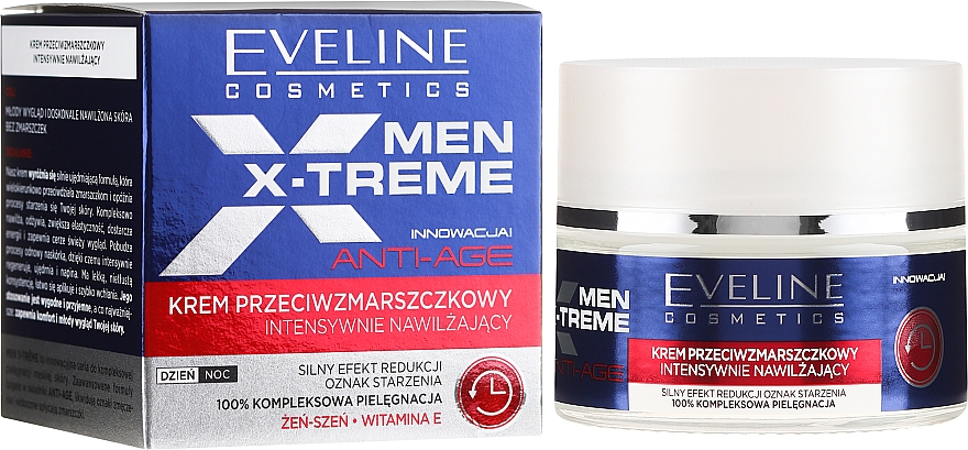 Przeciwzmarszczkowy krem nawilżający - Eveline Cosmetics Men X-Treme  — Zdjęcie N1