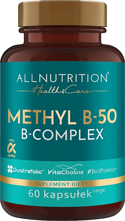 Suplement diety w formie kapsułek - Allnutrition Health & Care Methyl B-50 B-Complex — Zdjęcie N1