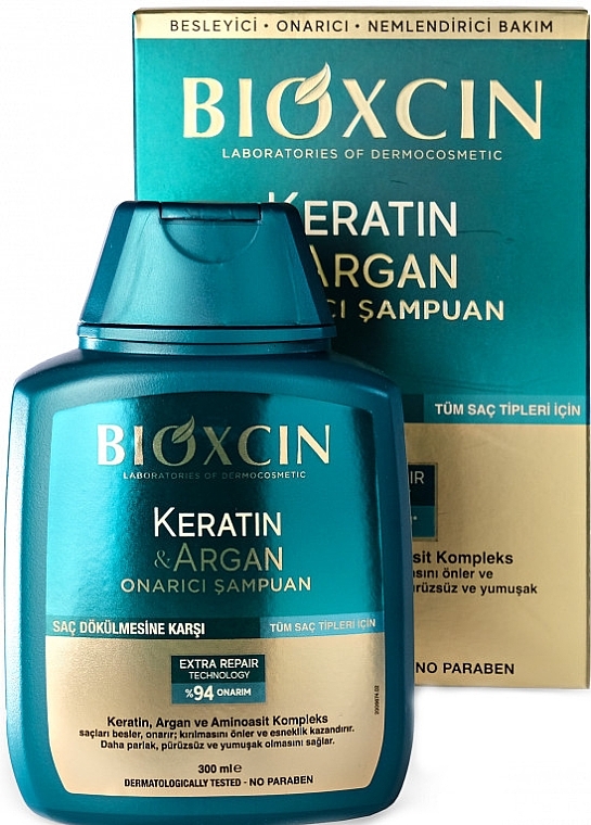 Szampon rewitalizujący z keratyną i arganem - Bioxcin Keratin & Argan Recovery Shampoo — Zdjęcie N3