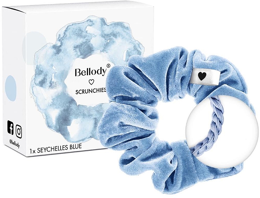 Gumka do włosów, seychelles blue, 1 szt. - Bellody Original Scrunchie — Zdjęcie N2