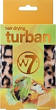 Turban do suszenia włosów, lampart - W7 Turban Hair Drying Leopard — Zdjęcie N1