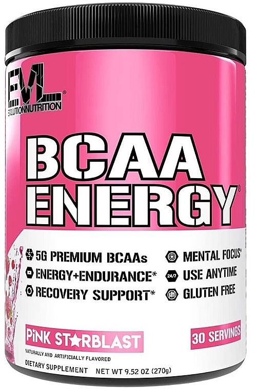 Suplement diety BCAA Energy, różowa gwiazda - EVLution Nutrition BCAA Pink Starblast — Zdjęcie N1