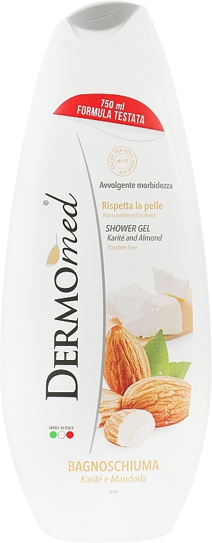 Nawilżający żel pod prysznic Masło shea i migdały - Dermomed Karite & Almond Shower Gel- Dermomed Shower Gel Karite and Almond