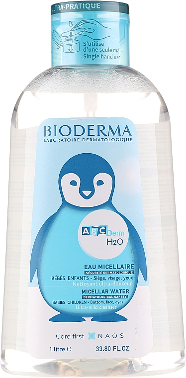 Woda micelarna dla dzieci - Bioderma Abcderm H2O Micellar Water (z pompką) — Zdjęcie N1
