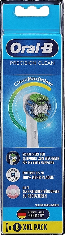 Wymienne końcówki do szczoteczki elektrycznej, 8 szt. - Oral-B Precision Clean Toothbrush Heads with CleanMaximiser — Zdjęcie N1