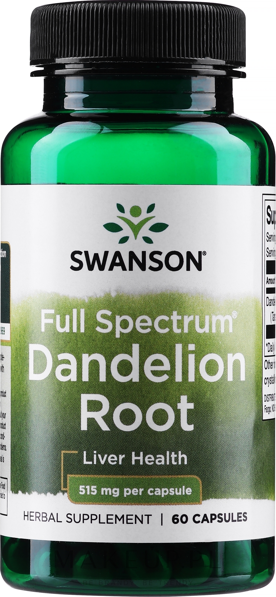 Suplement diety Korzeń mniszka lekarskiego - Swanson Dandelion Root — Zdjęcie 60 szt.