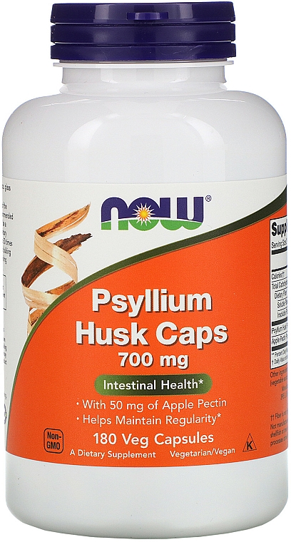 Łuski nasion babki płesznik w kapsułkach, 700 mg - Now Foods Psyllium Husk Caps — Zdjęcie N1