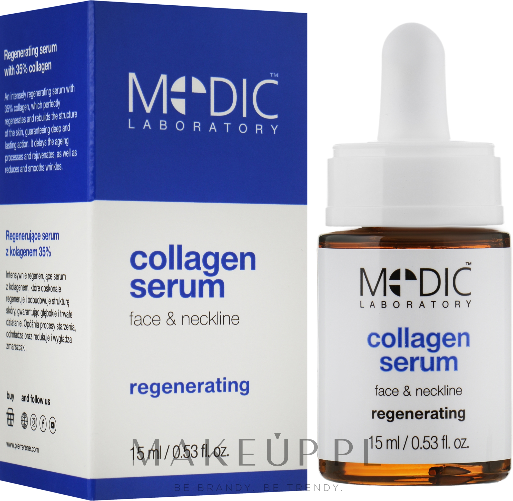 Rewitalizujące serum kolagenowe do twarzy - Pierre Rene Medic Laboratorium Regenerating Collagen Serum — Zdjęcie 15 ml