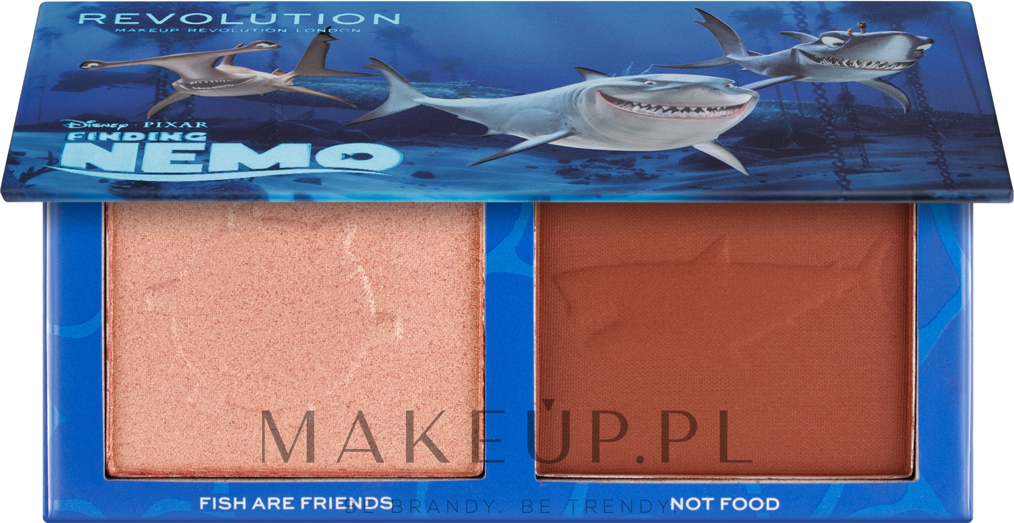 Paletka do konturowania twarzy - Makeup Revolution Disney & Pixar’s Finding Nemo Fish Are Friends Bronzer And Highlighter Palette — Zdjęcie 9 g