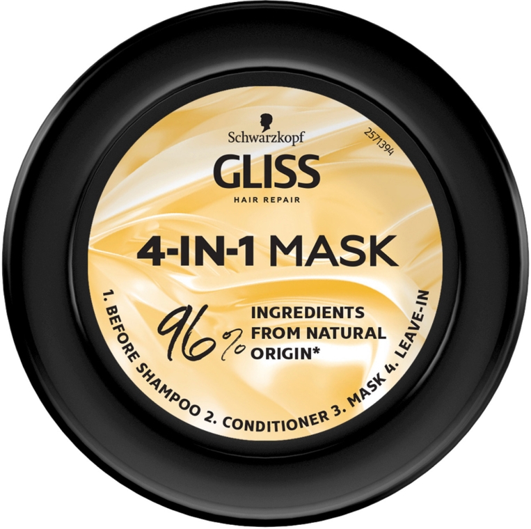 Odżywcza maska 4 w 1 dla zniszczonych i suchych włosów - Gliss Kur Performance Treat — Zdjęcie N2