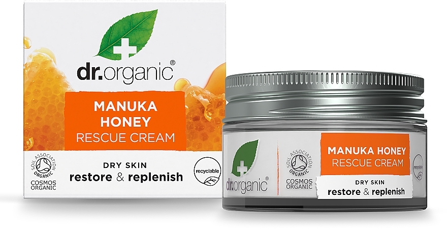 Naprawczy krem do twarzy i ciała Organiczny miód manuka - Dr Organic Manuka Honey Rescue Cream — Zdjęcie N1
