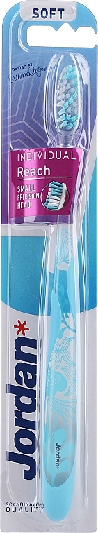 Miękka szczoteczka do zębów, jasnoniebieska z meduzą - Jordan Individual Reach Soft — Zdjęcie N2