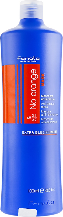 Niebieska maska do włosów farbowanych przeciw pomarańczowym odcieniom - Fanola No-Orange Mask — Zdjęcie N5