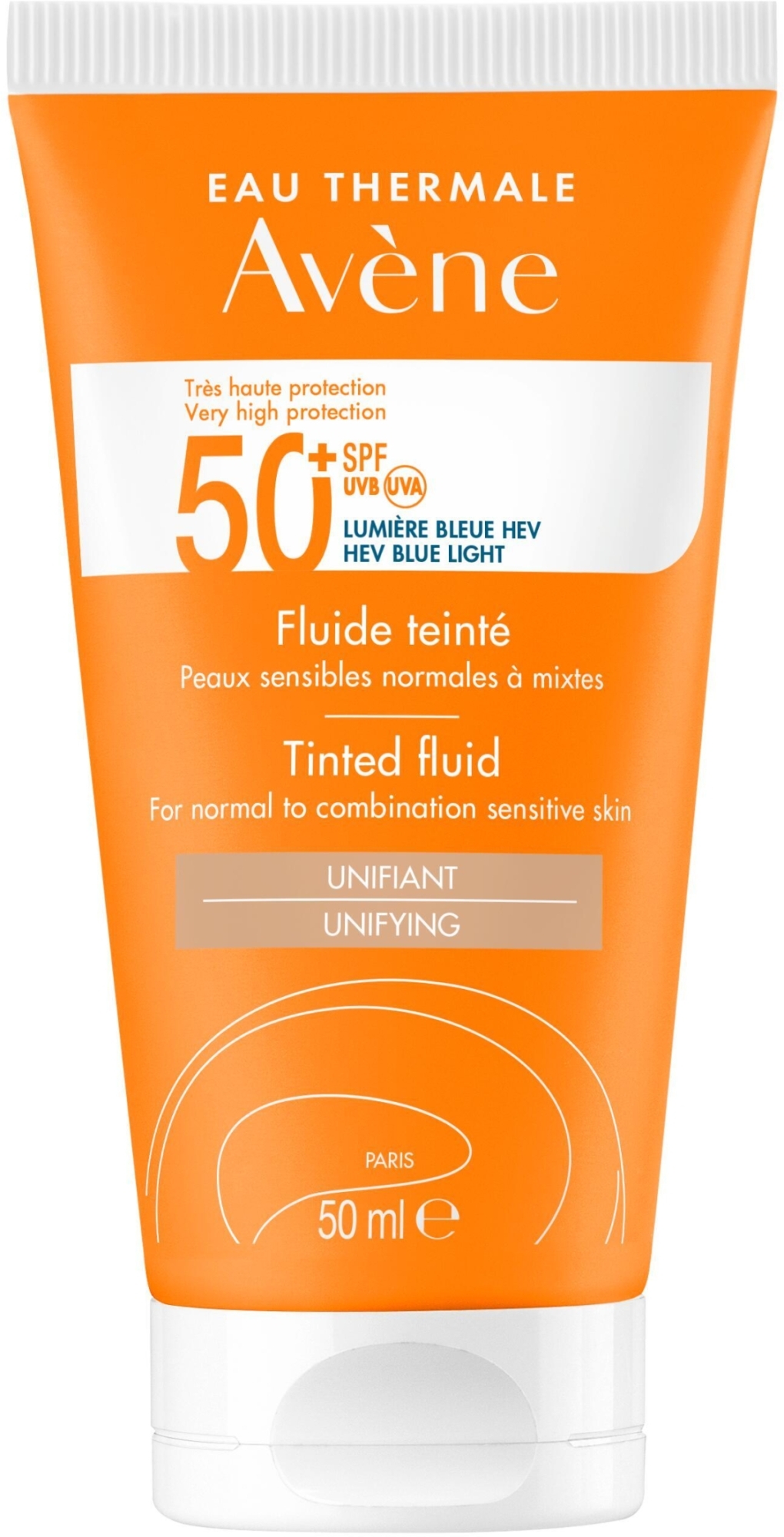 Przeciwsłoneczny fluid koloryzujący SPF 50+ - Avène Sun Care Tinted Fluid — Zdjęcie 50 ml