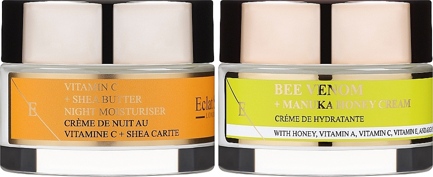 Zestaw - Eclat Skin London Bee Venom + Manuka Honey + Vitamin C + Shea Butter Night Moisturiser (cr/2x50ml) — Zdjęcie N1