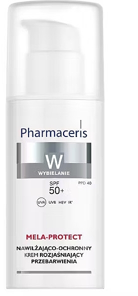 Nawilżająco-ochronny krem przeciwsłoneczny - Pharmaceris W Mela-Protect SPF 50+ — Zdjęcie N1