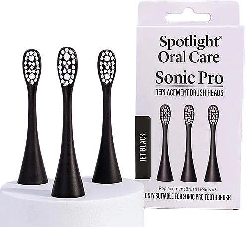 Wymienne główki szczoteczki do elektrycznej szczoteczki do zębów, czarne - Spotlight Oral Care Sonic Pro Jet Black — Zdjęcie N1