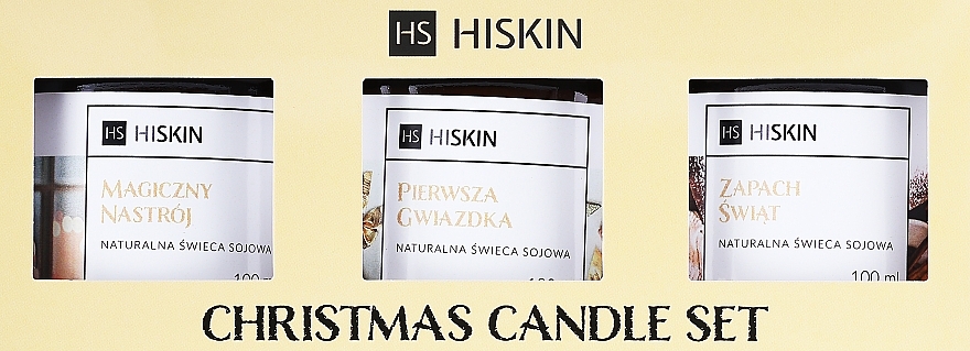 Zestaw - HiSkin Christmas Set (candle/3x100ml) — Zdjęcie N1