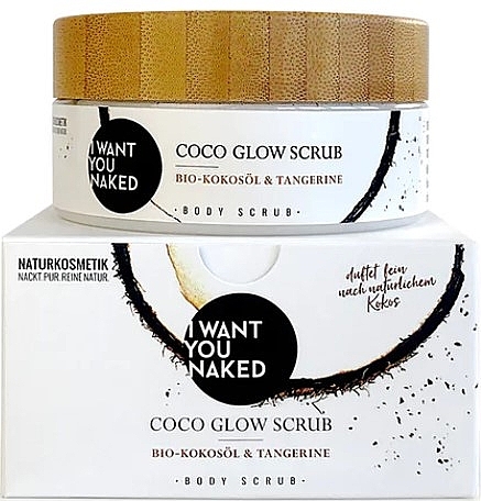 PRZECENA! Peeling do ciała z organicznym olejem kokosowym i mandarynką - I Want You Naked Coco Glow Scrub * — Zdjęcie N1
