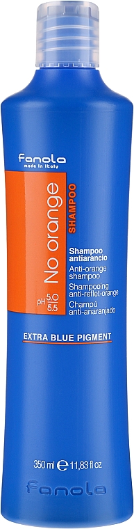 Szampon do włosów farbowanych przeciw pomarańczowym odcieniom - Fanola No Orange Extra Blue Pigment Shampoo