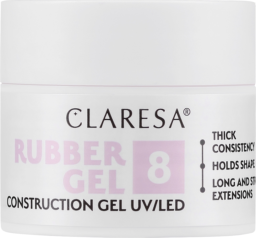 Żel przedłużający paznokcie, 12 g - Claresa Rubber Gel — Zdjęcie N1