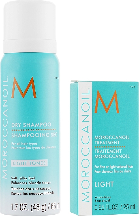 Zestaw upominkowy do włosów jasnych i delikatnych - MoroccanOil Gym Refresh Kit (dry/shm/65ml + oil/25ml + bottle) — Zdjęcie N3
