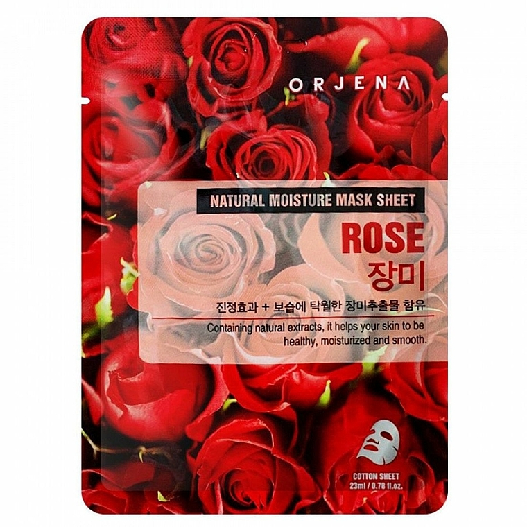 Maska w płachcie do twarzy z ekstraktem z róży - Orjena Natural Moisture Mask Sheet Rose — Zdjęcie N1