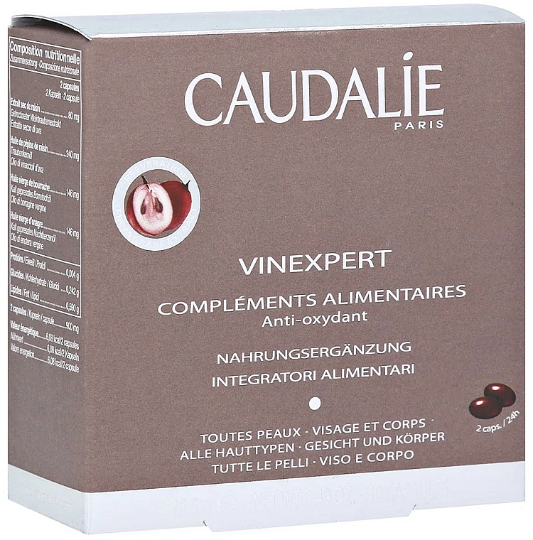 Antyoksydacyjny suplement diety na piękne ciało i twarz - Caudalie Vinexpert Dietary Anti-Oxidant Supplements — Zdjęcie N2