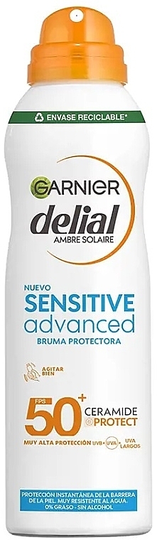 Spray z filtrem przeciwsłonecznym z ceramidami - Garnier Delial Sensitive Advanced Protection Mist SPF50+ Ceramide Protect — Zdjęcie N1