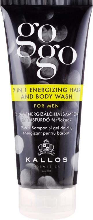 Szampon i żel pod prysznic 2 w 1 dla mężczyzn - Kallos Cosmetics GoGo 2 In 1 Energizing Hair And Body Wash For Men — Zdjęcie N1