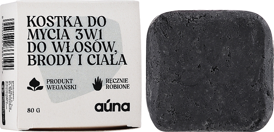 PRZECENA! Kostka do mycia 3 w 1 do włosów, brody i ciała - Auna Washing Bar For Beard And Body Hair * — Zdjęcie N4