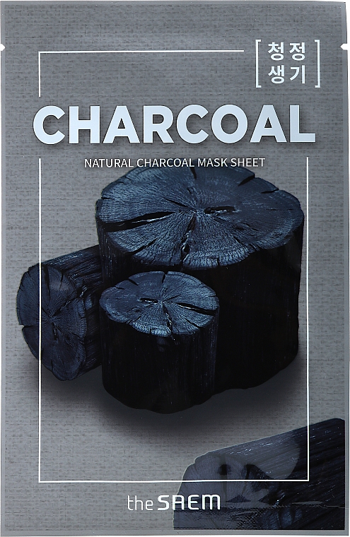 Oczyszczająca maska do twarzy w płachcie z węglem aktywnym - The Saem Natural Charcoal Mask Sheet — Zdjęcie N1