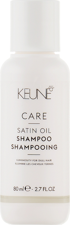 Rozświetlający szampon z olejkiem satynowym do włosów matowych - Keune Care Satin Oil Shampoo Travel Size — Zdjęcie N1