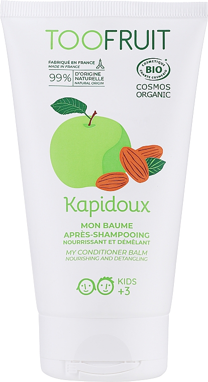 Organiczna odżywka do włosów dla dzieci Jabłko i migdały - Toofruit Detangling And Nourishing Conditioner Balm — Zdjęcie N1
