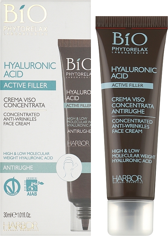 Skoncentrowany krem do twarzy, przeciwzmarszczkowy - Phytorelax Laboratories Active Filler Hyaluronic Acid Concentrated Anti-Wrinkles Face Cream  — Zdjęcie N2