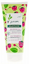 Żel dla dzieci do mycia włosów i ciała Malina - Klorane Junior 2in1 Shower Gel Body & Hair Raspberry — Zdjęcie N1