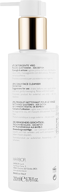 Żel do oczyszczania twarzy z węglem aktywnym - Phytorelax Laboratories Bio Phytorelax Detox Charcoal Daily Face Cleanser Sos Detox — Zdjęcie N2