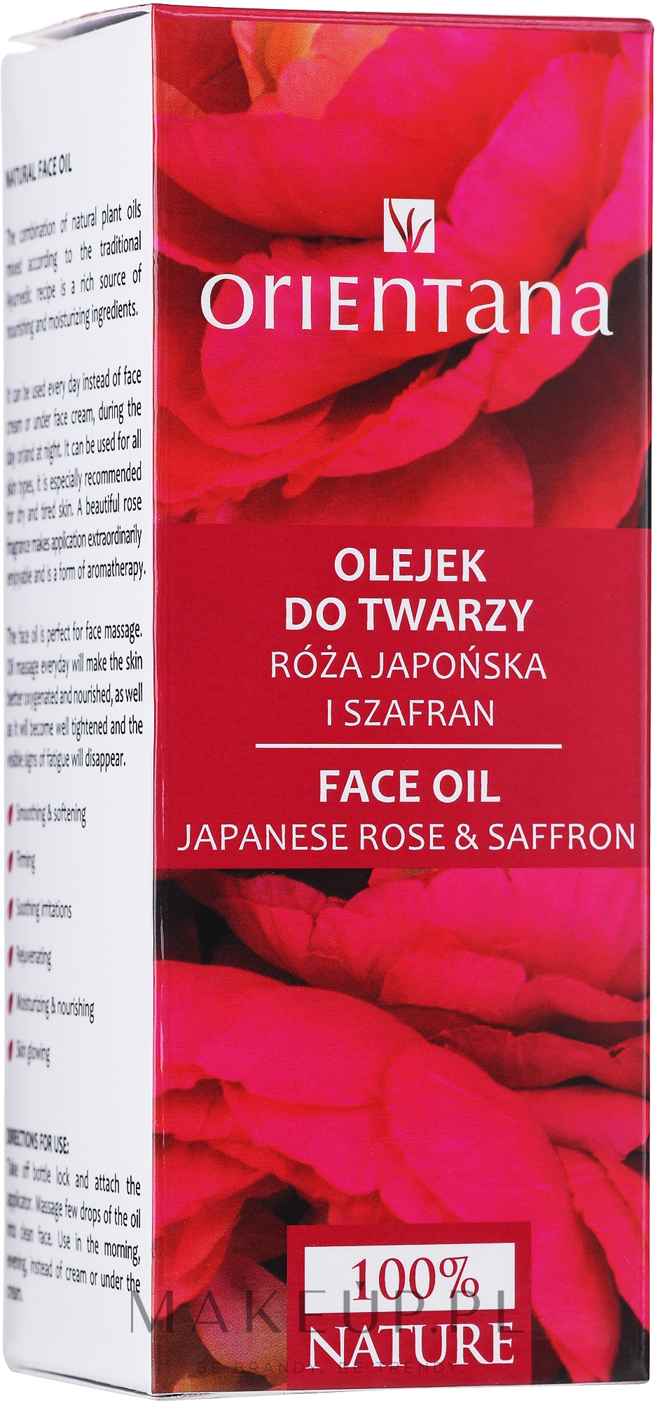 Olejek do twarzy Róża japońska i szafran - Orientana — Zdjęcie 50 ml