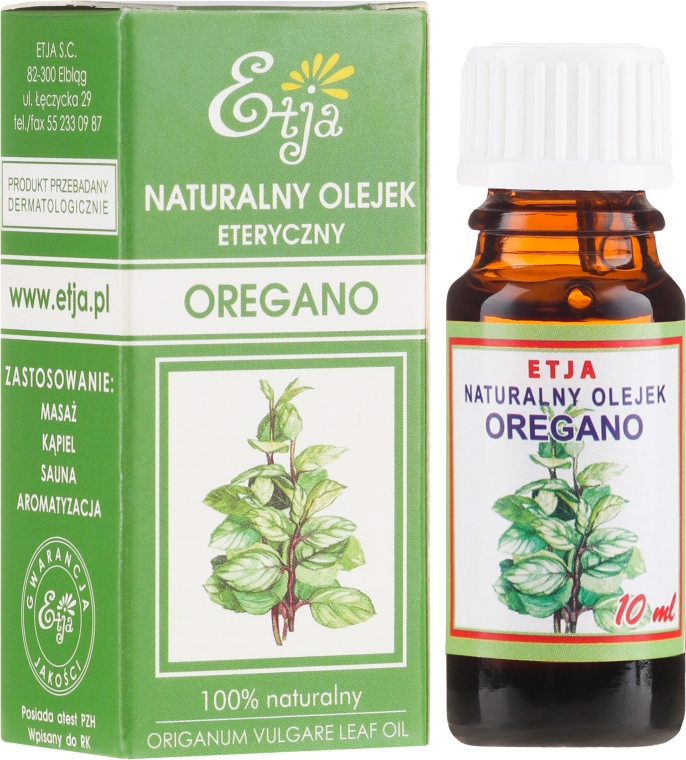 Naturalny olejek oregano - Etja Natural Origanum Vulgare Leaf Oil — Zdjęcie N1