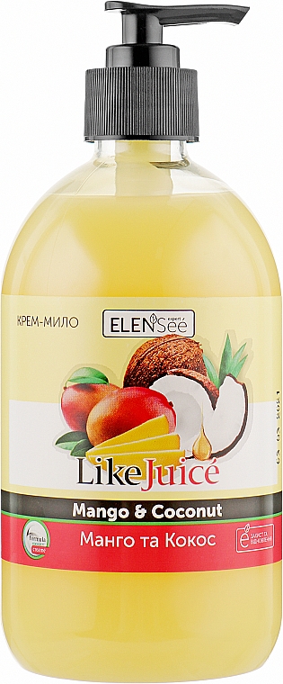 Kremowe mydło w płynie Mango-kokos - ElenSee Like Juice — Zdjęcie N1