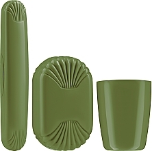 Kup Zestaw podróżny, khaki - Sanel Comfort II (cup1/pcs + toothbr/case/1pcs + soap/case/1pcs)