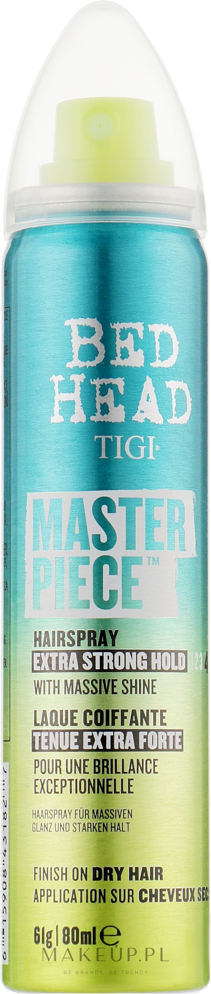 Lakier do włosów nadający połysk - Tigi Bed Head Masterpiece Hairspray Extra Strong Hold Level 4 — Zdjęcie 80 ml